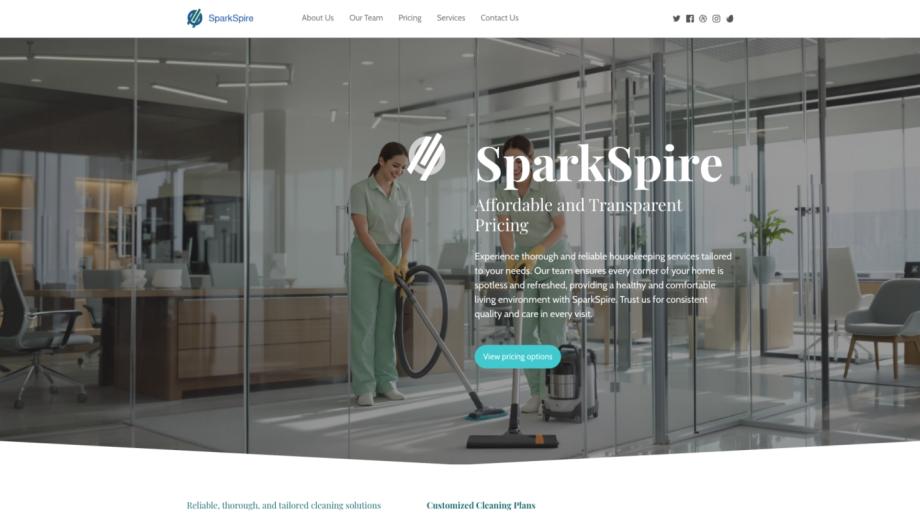 SparkSpire - Professional Housekeeping Service Template