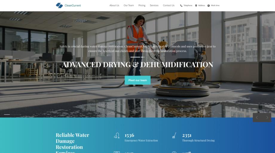CleanCurrent - Water Damage Restoration Services Template