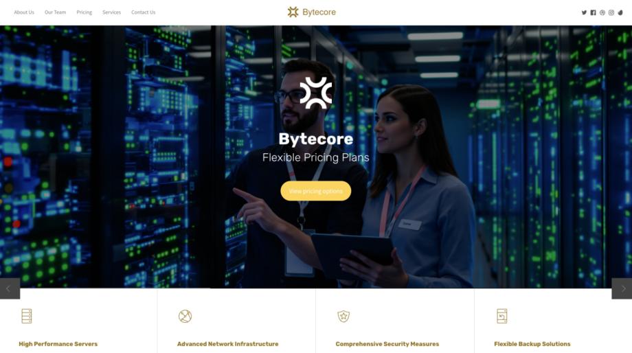 Professional Web Hosting Services Template - Bytecore
