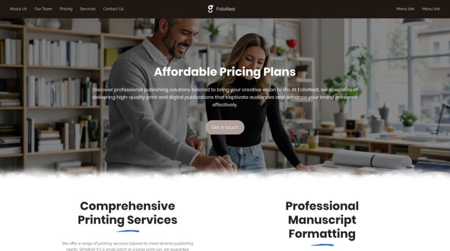 Professional Printing & Publishing Services Template - FolioNest