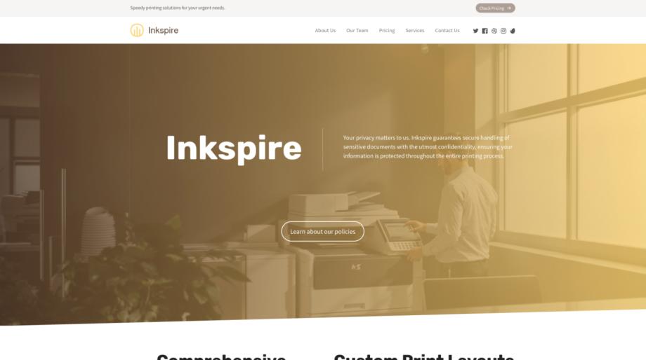 Inkspire - Professional Copy Shop Website Template