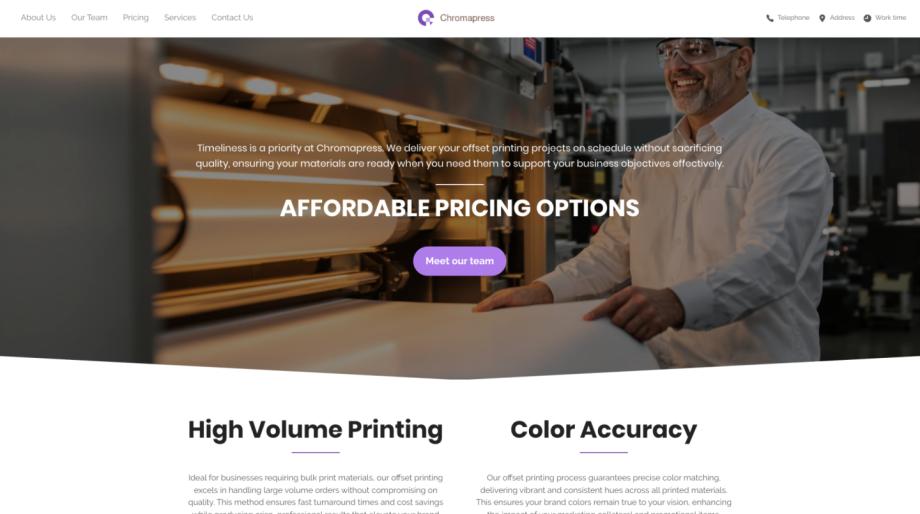 Chromapress - Offset Printing Services Template