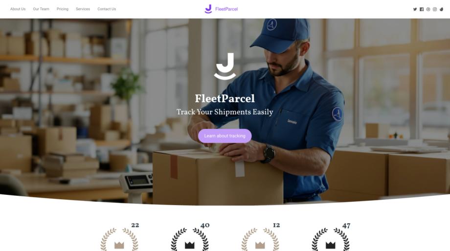 Professional Shipping Service Website Template - FleetParcel