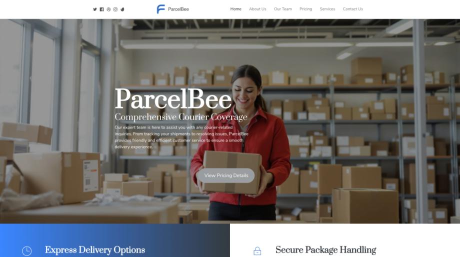 Professional Courier Services Website Template - ParcelBee