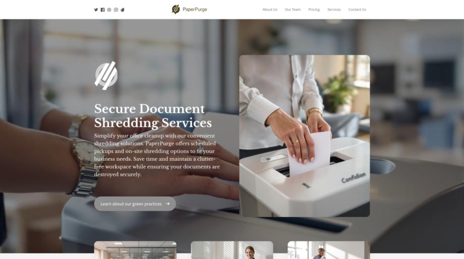 PaperPurge - Professional Document Shredding Services Template