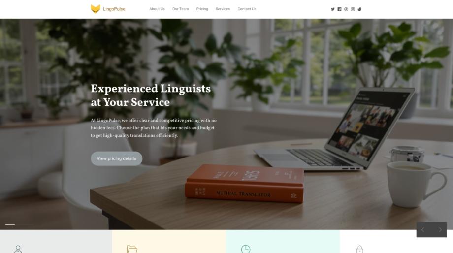 LingoPulse - Professional Translation Service Website Template