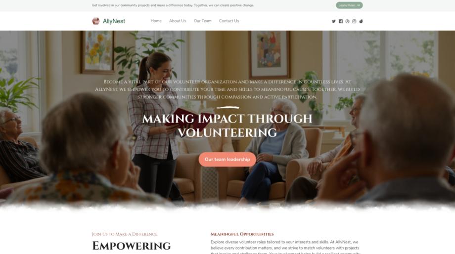 AllyNest - Community Volunteer Organization Template