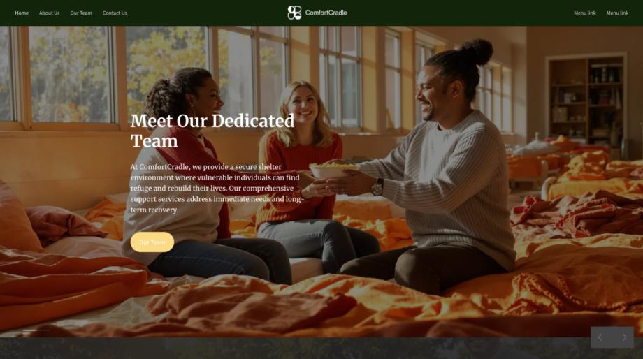 ComfortCradle - Professional Services Community & Non-Profit Homeless Shelter Template