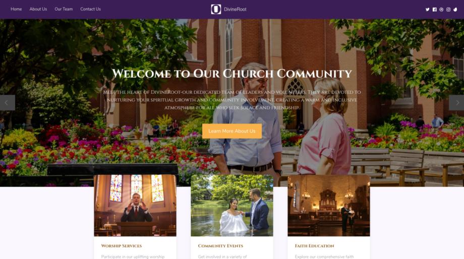 Modern Church Website Template for Religious Organizations