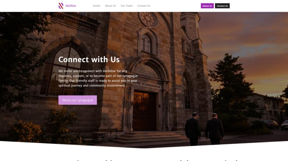 Modern Synagogue Website Template - AlefAltar