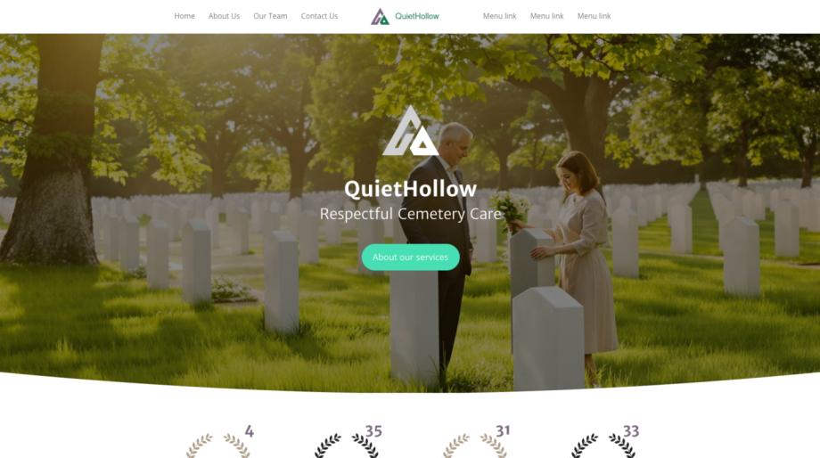 QuietHollow - Serene Website Template for Cemetery Services