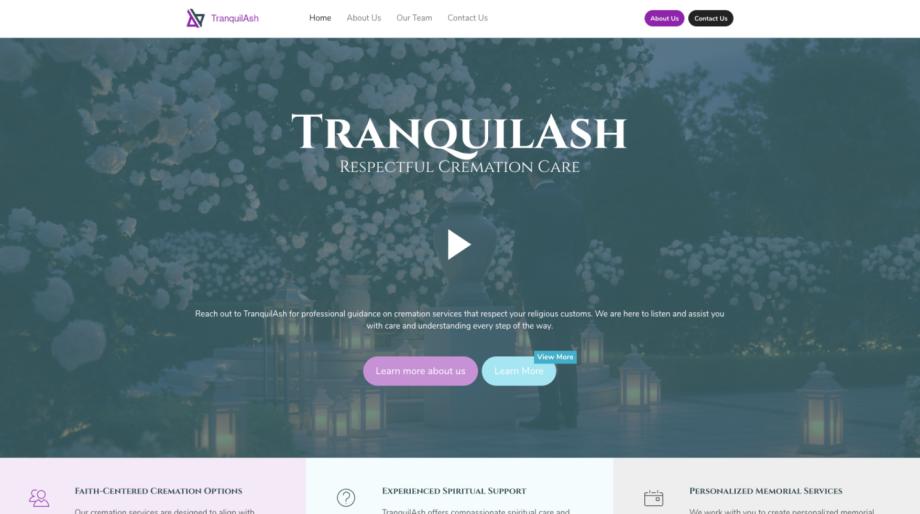 TranquilAsh - Professional Cremation Service Website Template