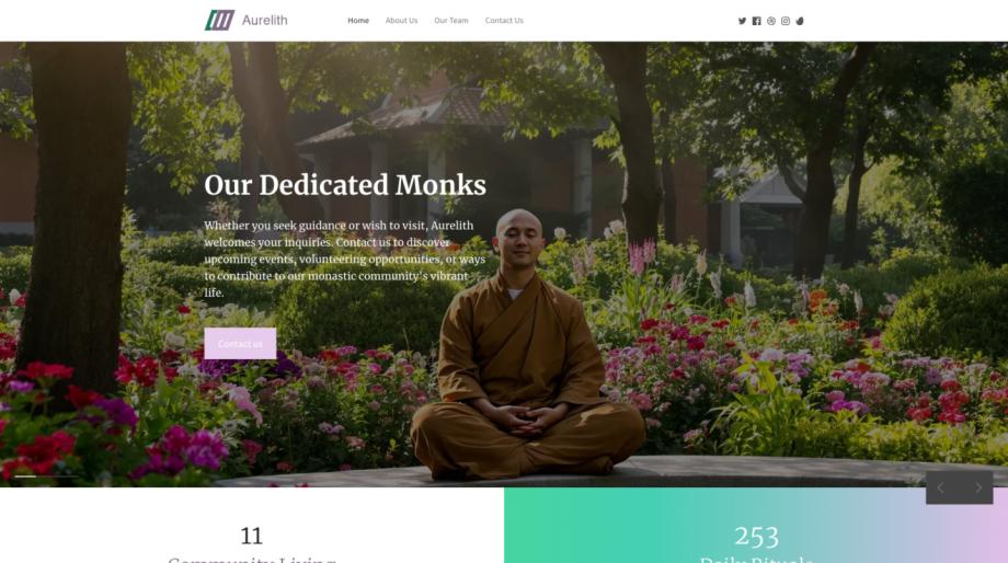 Aurelith - Modern Website Template for Religious Organizations - Monastery