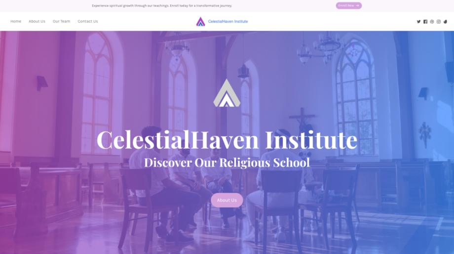 Modern Religious School Website Template - CelestialHaven Institute