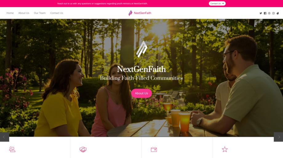 NextGenFaith - Empowering Youth Ministry Websites with Modern Design