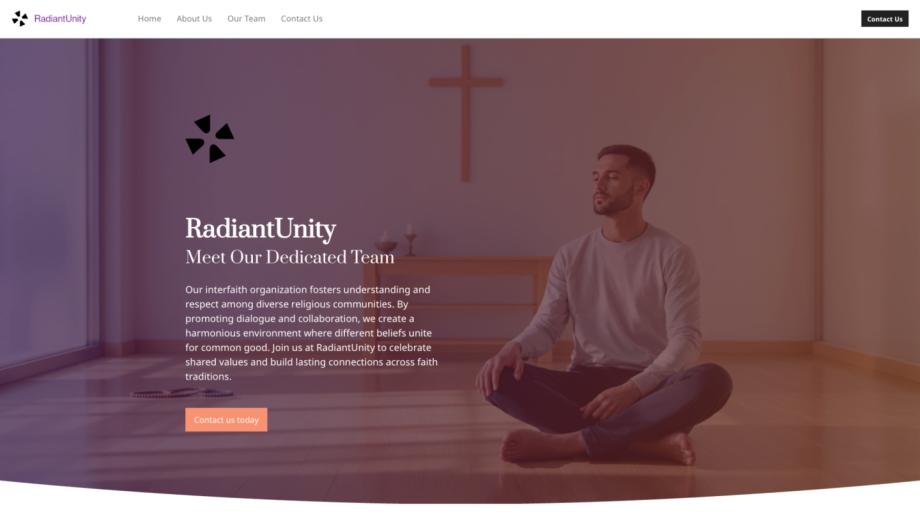 RadiantUnity - Interfaith Organization Website Template