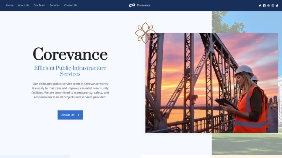 Corevance - Modern Government Services Website Template