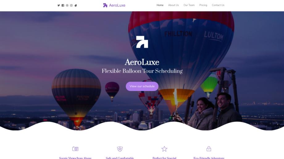 AeroLuxe - Luxurious Balloon Tour Website Template