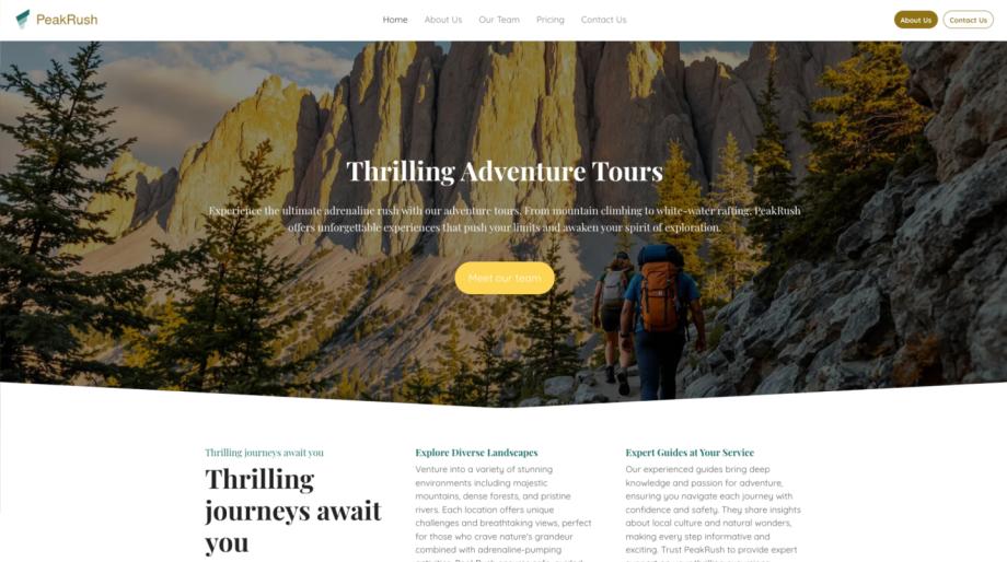 PeakRush - Adventure Tour Website Template