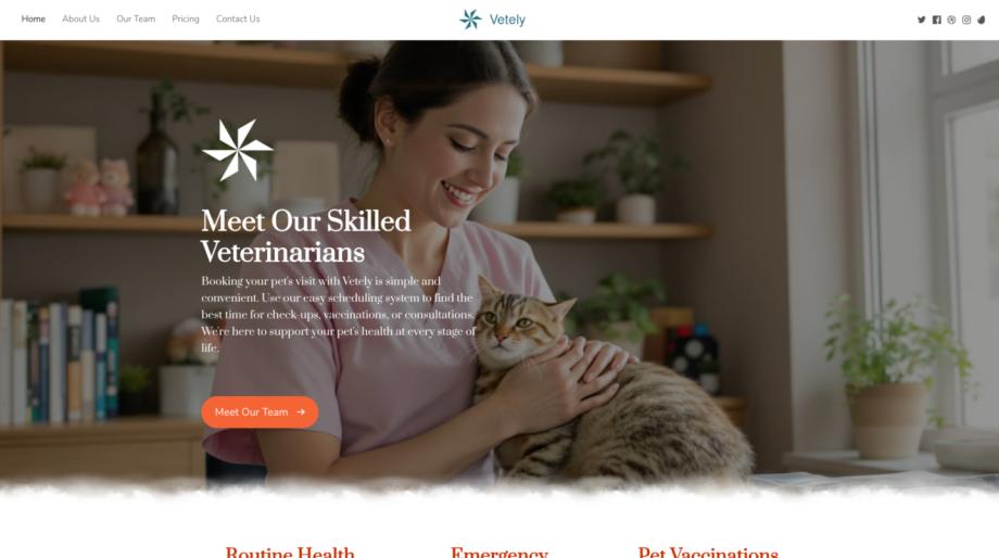 Vetely - Modern Veterinarian Website Template