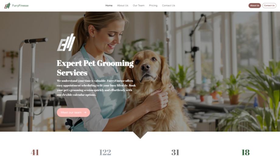 FurryFinesse - Premium Pet Groomer Website Template