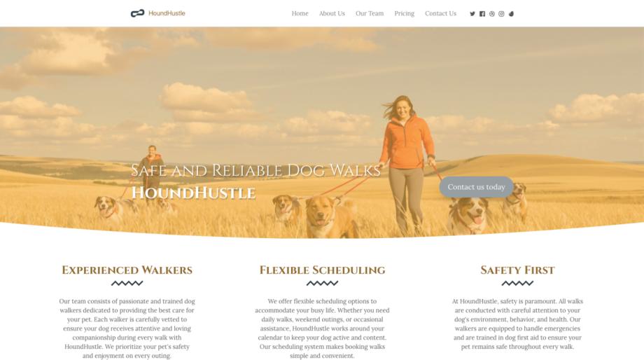 HoundHustle - Professional Dog Walking Services Template