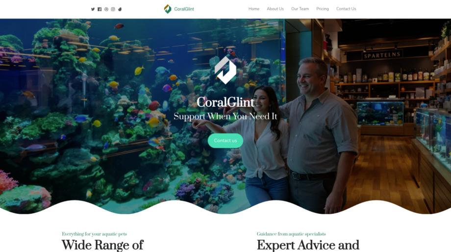 CoralGlint - Modern Aquarium Shop Website Template