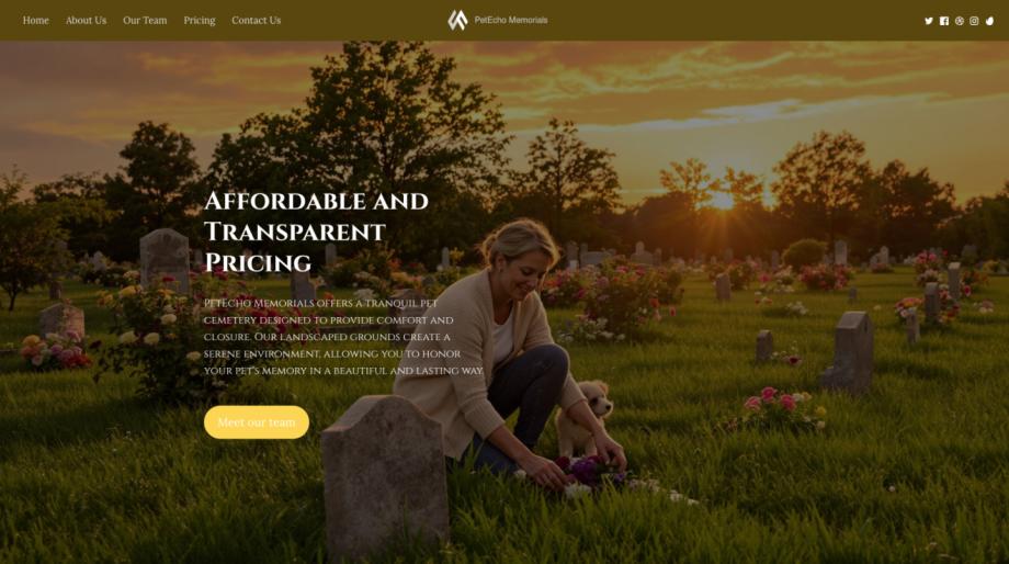 PetEcho Memorials - Elegant Pet Cemetery Website Template
