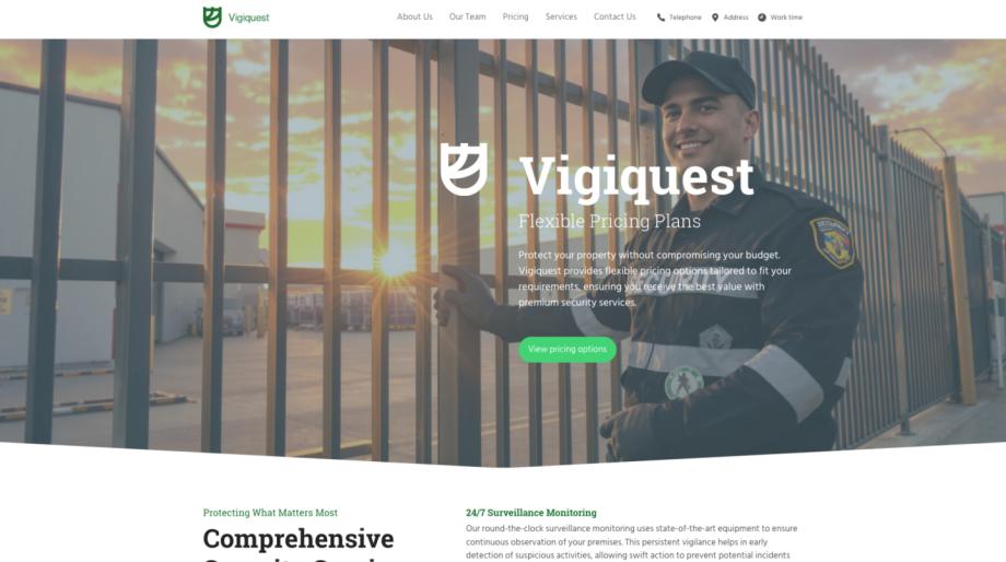 Vigiquest - Professional Security Services Website