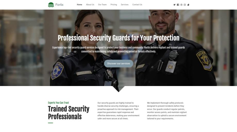 Fortix - Modern Security Guard Services Template