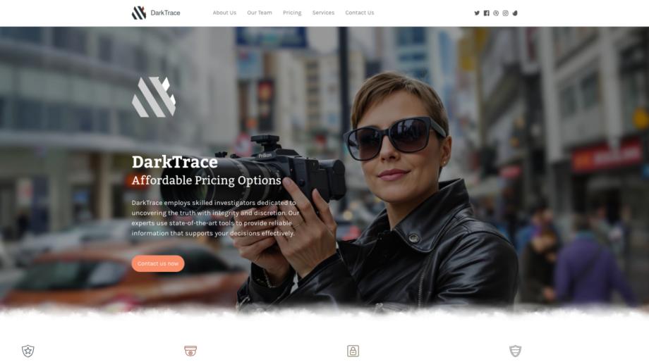 DarkTrace - Sleek Security Services Template for Private Investigators