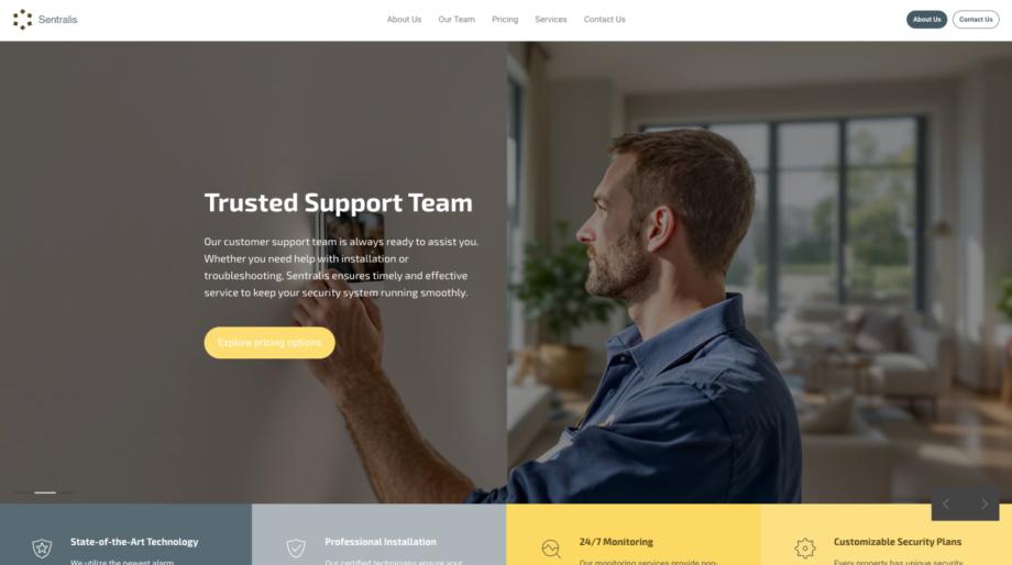 Sentralis - Advanced Security Services Provider Template