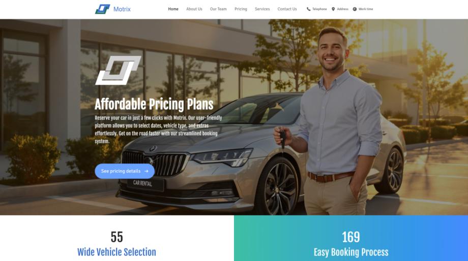 Motrix - Car Rental Services Template