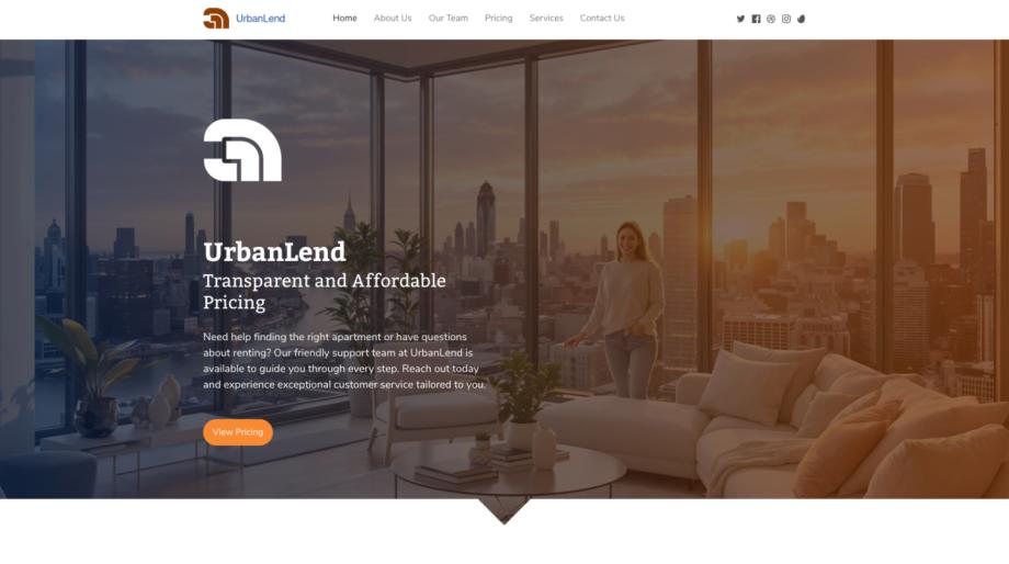 UrbanLend - Modern Apartment Rental Template