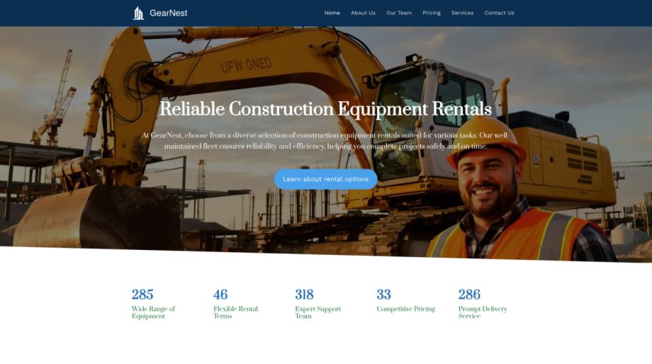 GearNest - Construction Equipment Rental Template