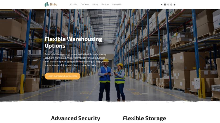 Binlio - Modern Storage Facility Template