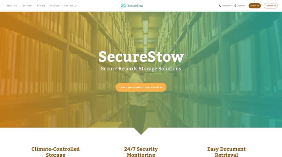 SecureStow - Modern Records Storage Template
