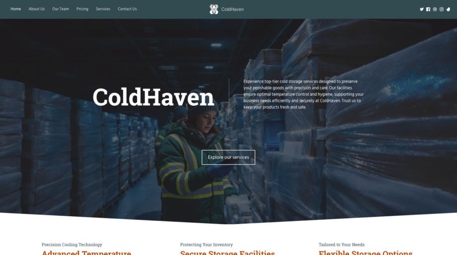 ColdHaven - Modern Cold Storage Website Template