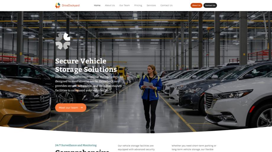 DriveDockyard - Modern Vehicle Storage Website Template