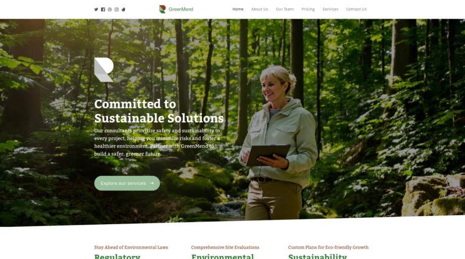 GreenMend - Environmental Consultant Website Template