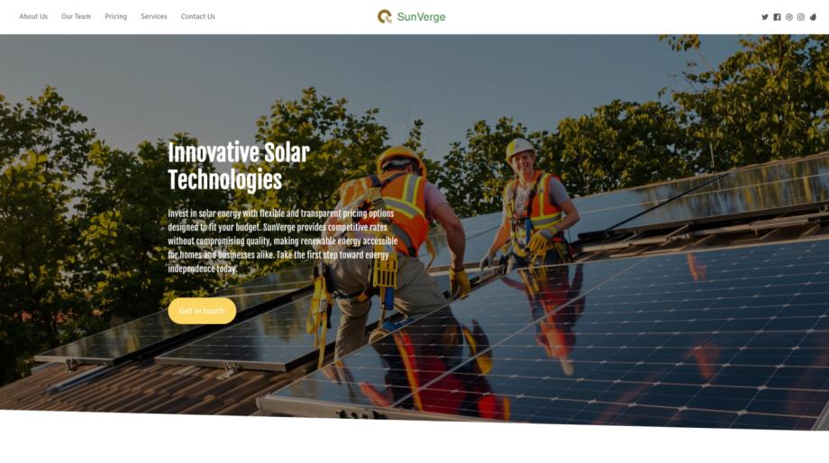 SunVerge - Professional Solar Energy Contractor Template