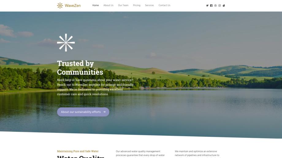 WaveZen - Water Utility Website Template