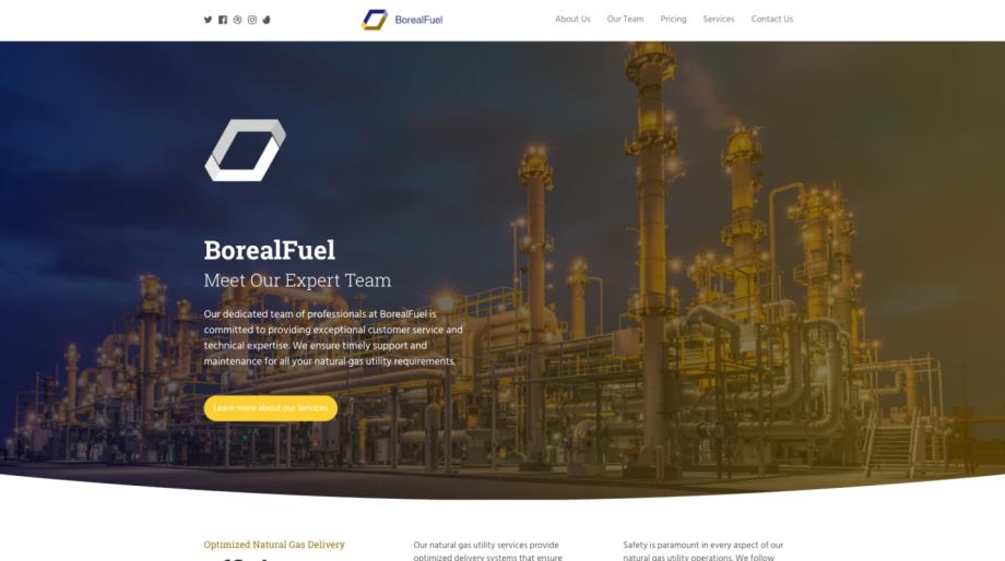 BorealFuel - Energy & Utilities Natural Gas Utility Template