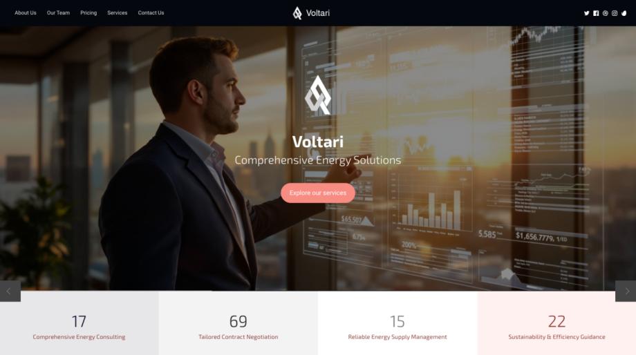 Voltari - Modern Energy Broker Website Template