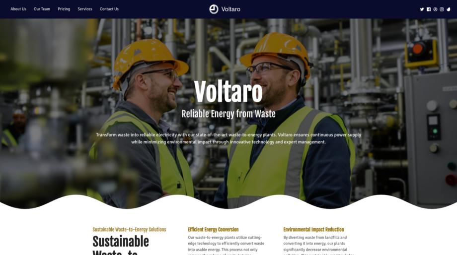 Voltaro - Energy & Utilities Waste-to-Energy Plant Template