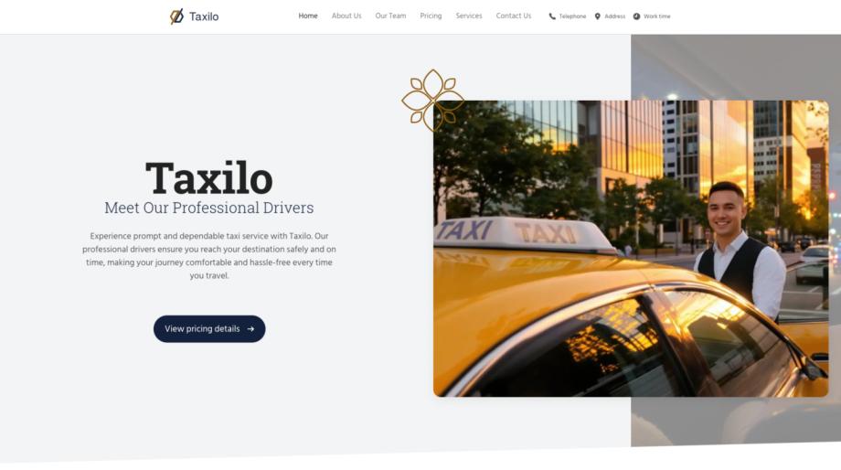 Modern Taxi Service Website Template - Taxilo