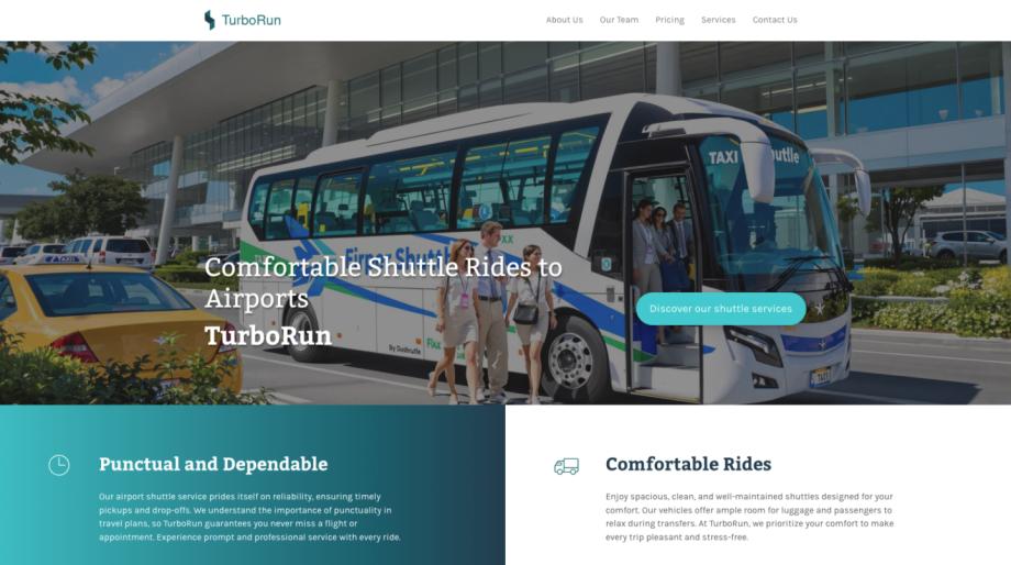 TurboRun - Next-Gen Airport Shuttle Booking Template