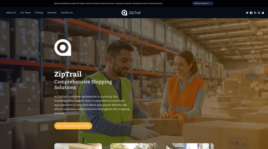 ZipTrail - Efficient Parcel Service Template for Logistics & Transportation Industry