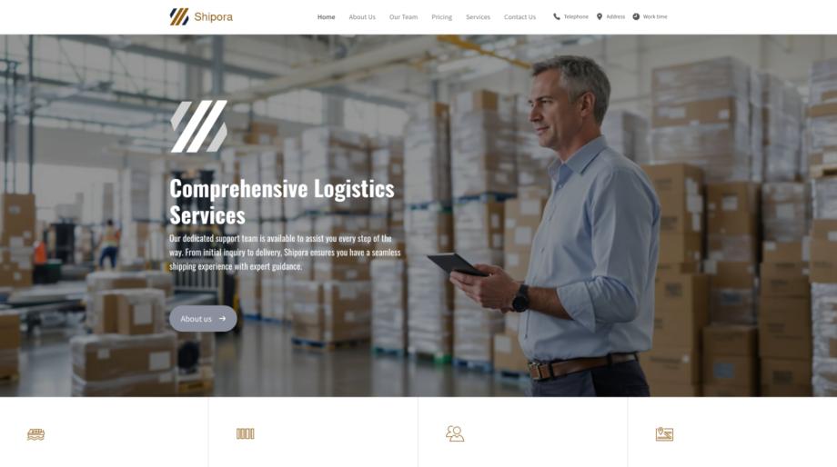 Shipora - Logistics & Transportation Shipping Company Template