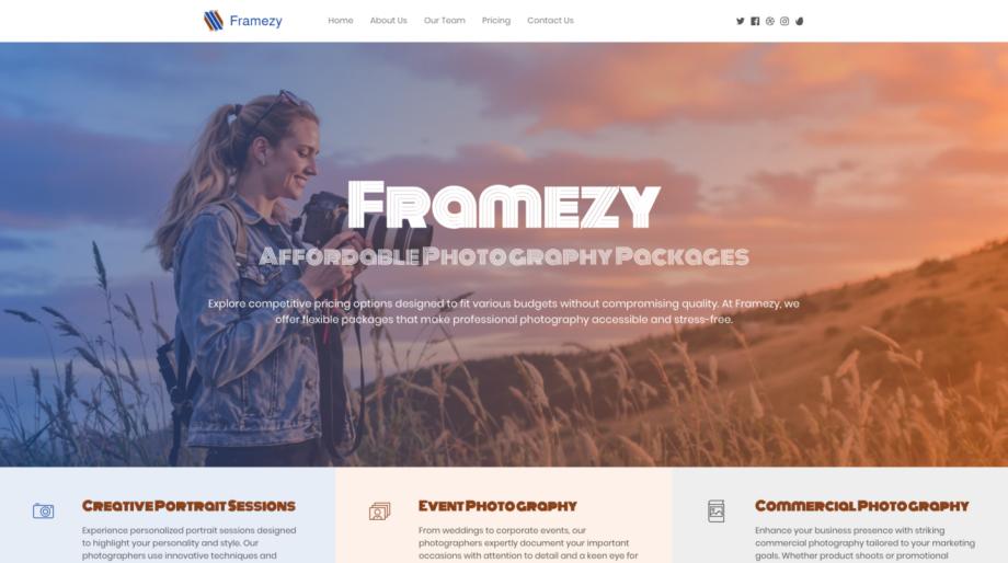 Framezy - Elegant Photography Portfolio Template